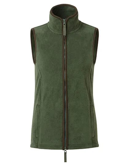 Women´s ´Artisan´ Fleece Gilet - Moss Green (ca. Pantone 2410C)/Brown (ca. Pantone 4975C)