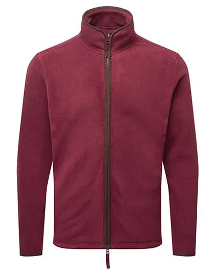 Men´s ´Artisan´ Fleece Jacket - Burgundy (ca. Pantone 209C)/Brown (ca. Pantone 4975C)