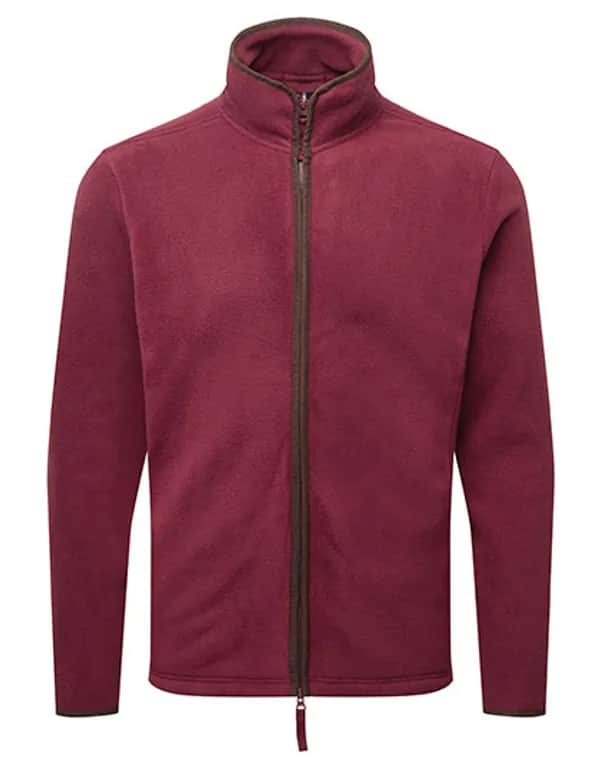 Men´s ´Artisan´ Fleece Jacket - Burgundy (ca. Pantone 209C)/Brown (ca. Pantone 4975C)