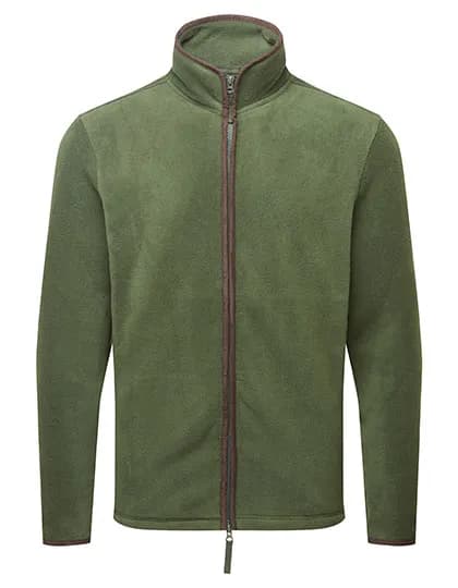Men´s ´Artisan´ Fleece Jacket - Moss Green (ca. Pantone 2410C)/Brown (ca. Pantone 4975C)