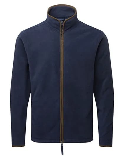 Men´s ´Artisan´ Fleece Jacket - Navy (ca. Pantone 533C)/Brown (ca. Pantone 4975C)