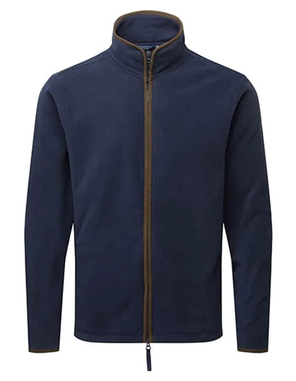 Men´s ´Artisan´ Fleece Jacket - Navy (ca. Pantone 533C)/Brown (ca. Pantone 4975C)