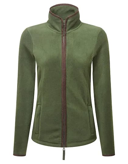 Women´s ´Artisan´ Fleece Jacket - Moss Green (ca. Pantone 2410C)/Brown (ca. Pantone 4975C)