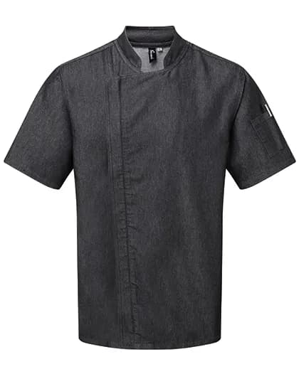 Chef´s Zip-Close Short Sleeve Jacket - Black Denim (ca. Pantone 426C)