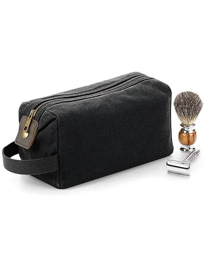 Heritage Waxed Canvas Wash Bag - Black