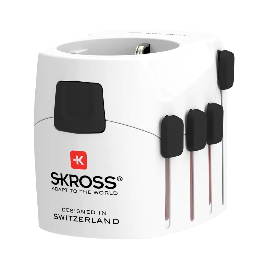 SKROSS Pro 3-Pole World Travel Adapter - weiß