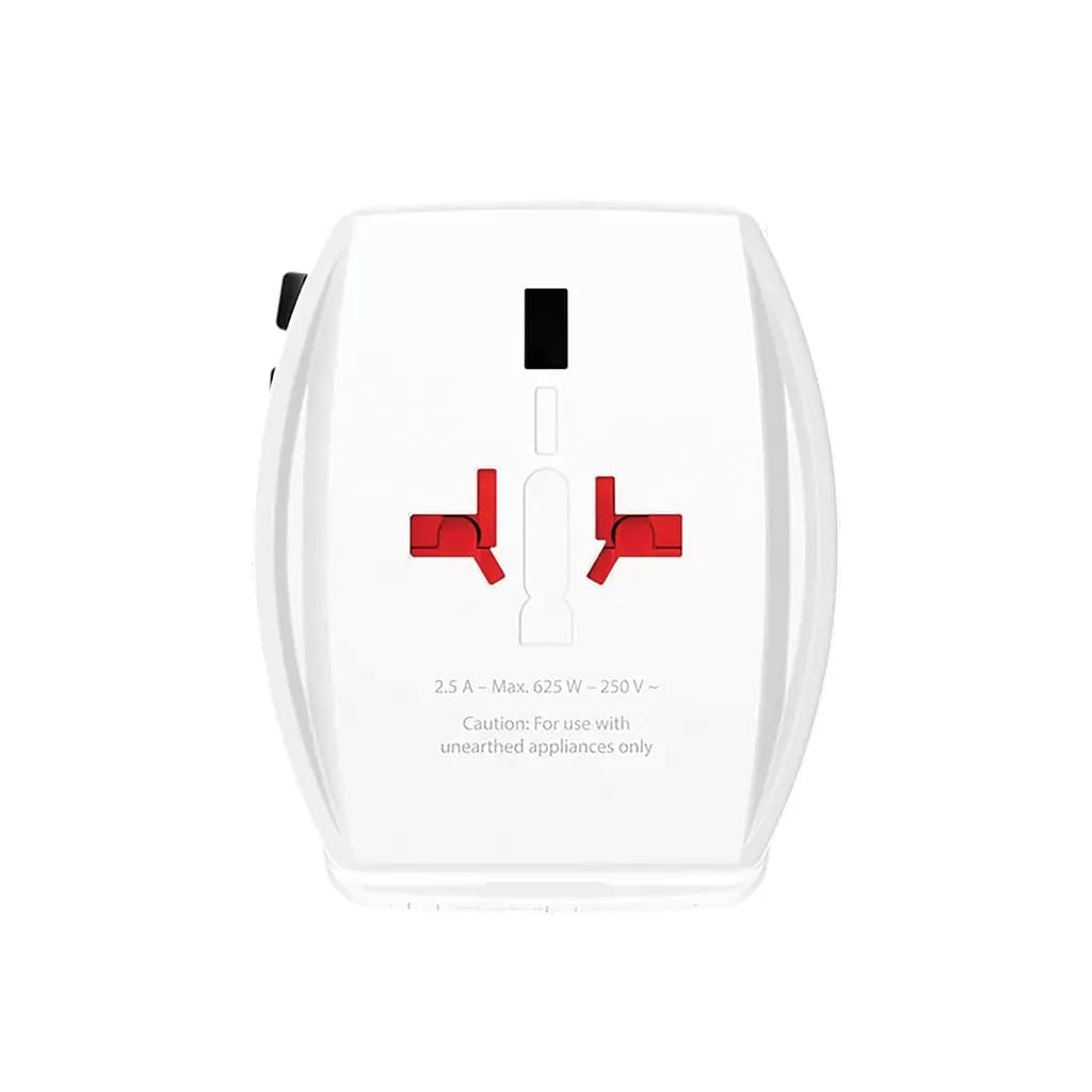 SKROSS World Travel Adapter MUV 65W PD mit USB-C-Kabel - weiß