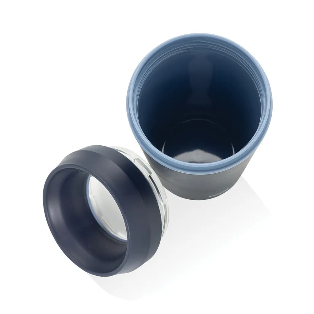 Topl-Becher aus rec. Kunststoff mit 360-Grad-Deckel 354ml - navy blau