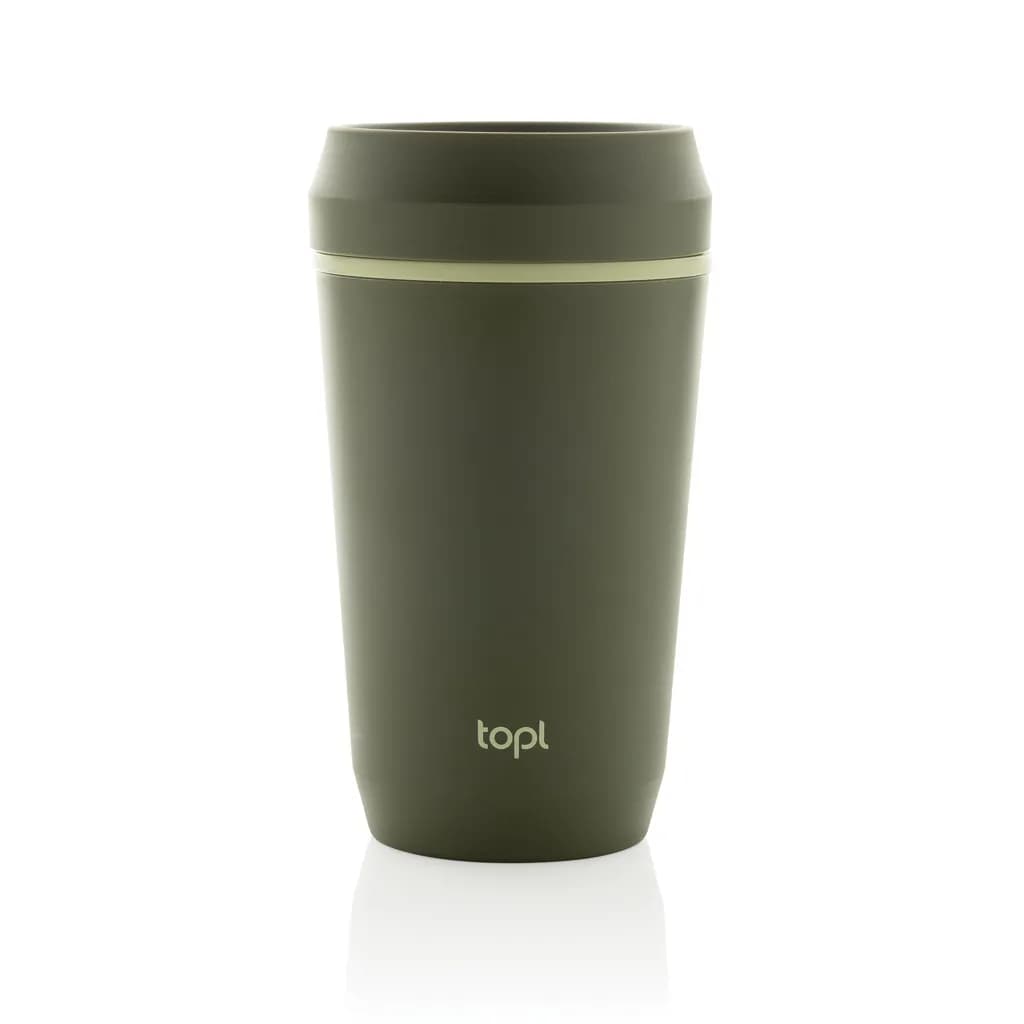 Topl-Becher aus rec. Kunststoff mit 360-Grad-Deckel 354ml - grün