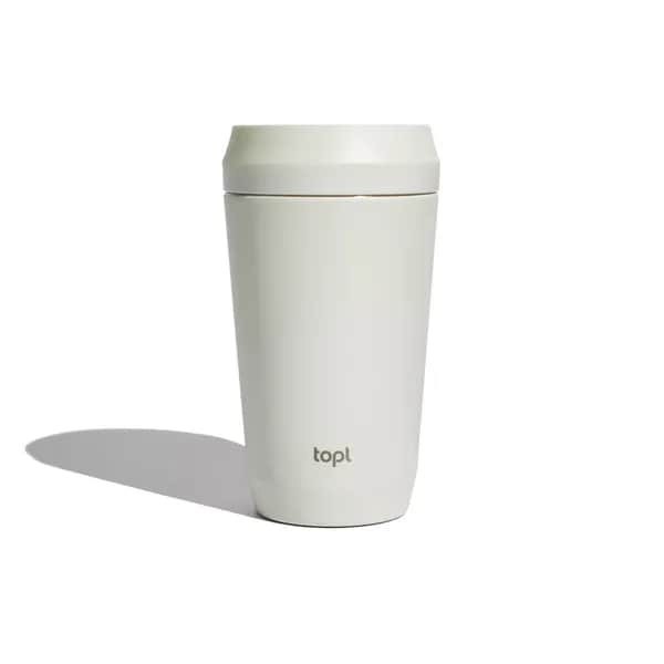 Topl-Trinkbecher aus rec. Stahl mit 360-Grad-Deckel 354ml - weiß