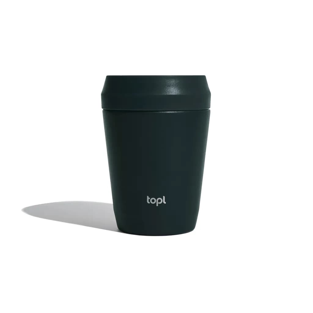Topl-Trinkbecher aus rec. Stahl mit 360-Grad-Deckel 236ml - grau