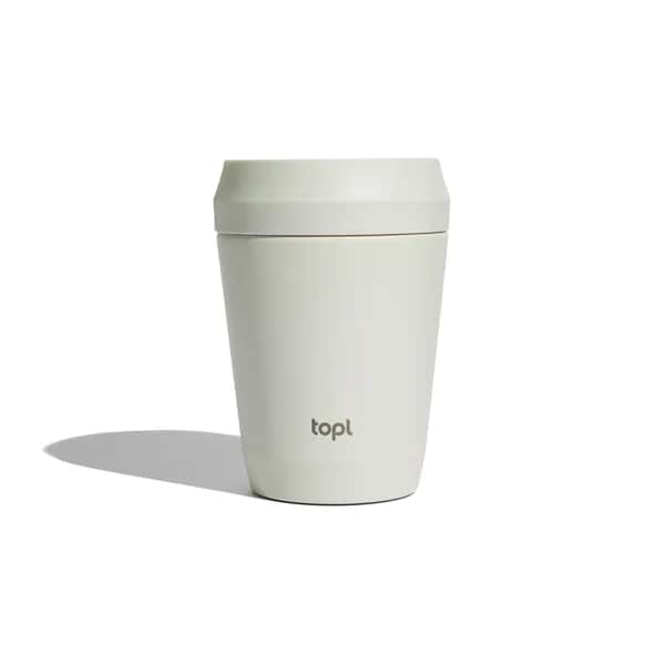 Topl-Trinkbecher aus rec. Stahl mit 360-Grad-Deckel 236ml - weiß