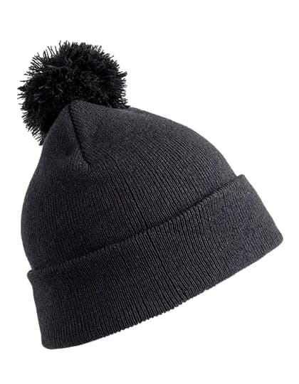Pom Pom Beanie - Black