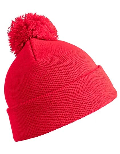 Junior Pom Pom Beanie - Red