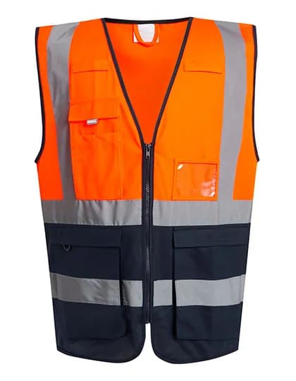 Pro Hi-Vis Executive Vest - Orange/Navy