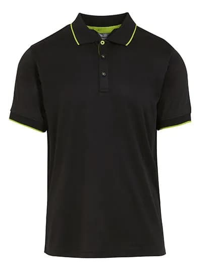 Navigate Short Sleeve Polo - Black/Lime