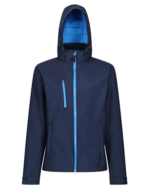 Venturer 3-Layer Printable Hooded Softshell Jacket - Navy/French Blue