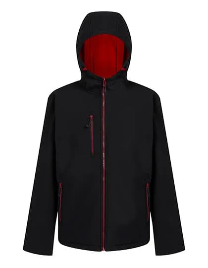Navigate 2-Layer Hooded Softshell Jacket - Black/Classic Red