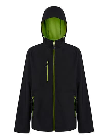 Navigate 2-Layer Hooded Softshell Jacket - Black/Lime