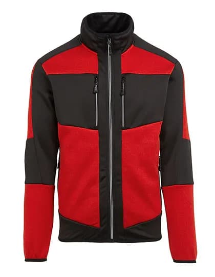 E-volve Unisex Knit Effect Stretch Midlayer Jacket - Classic Red/Black