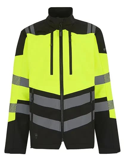 Hi-Vis X-Pro 3 Layer Softshell Jacket (Class 2) - Black/Yellow