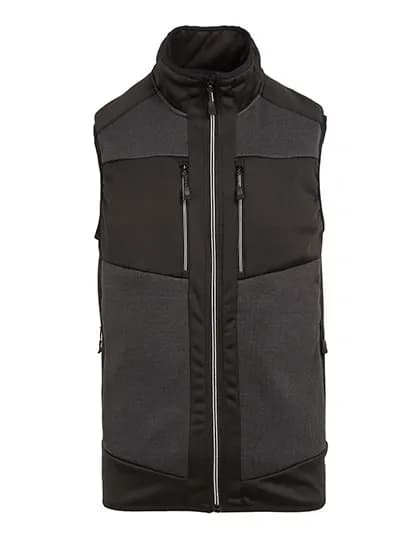 E-volve Unisex Knit Effect Stretch Bodywarmer - Ash (Heather)/Black