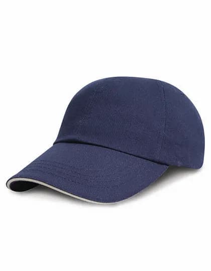 Heavy Brushed Cotton Cap - Navy/White