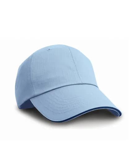 Herringbone Cap With Sandwich Peak - Sky/Navy