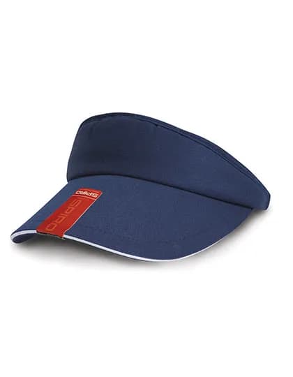 Herringbone Sun Visor With Sandwich Peak - Navy/White