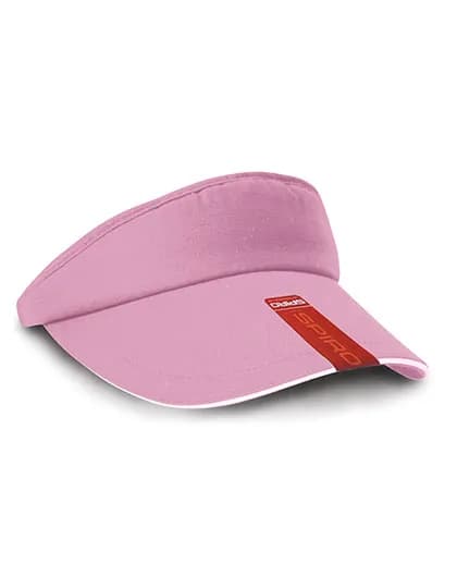 Herringbone Sun Visor With Sandwich Peak - Pink/White