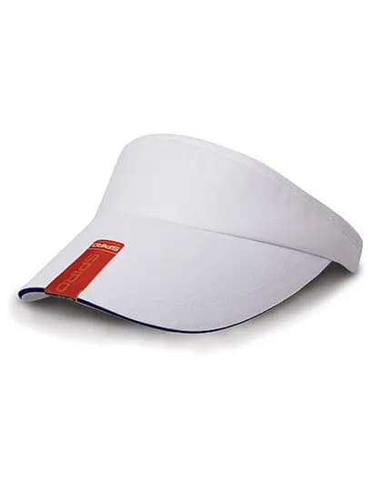 Herringbone Sun Visor With Sandwich Peak - White/Navy
