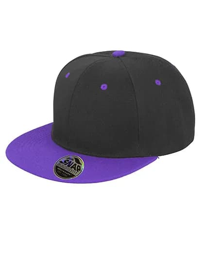 Bronx Original Flat Peak Snapback Dual Colour Cap - Black/Purple