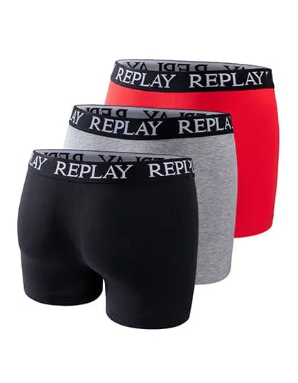 Men´s Boxer Short (3 Pair Box) - Black/Grey Melange/Red