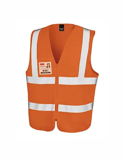 Zip I.D. Safety Tabard - Fluorescent Orange