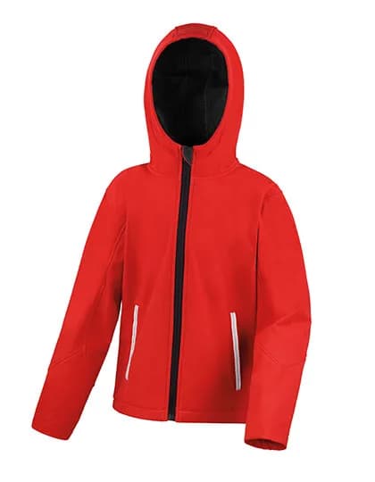 Junior TX Performance Hooded Soft Shell Jacket - Red/Black