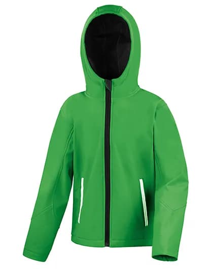 Junior TX Performance Hooded Soft Shell Jacket - Vivid Green/Black
