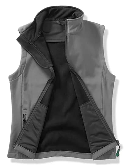 Women´s Printable Softshell Bodywarmer with Recycled Fleece Inner - Charcoal/Black