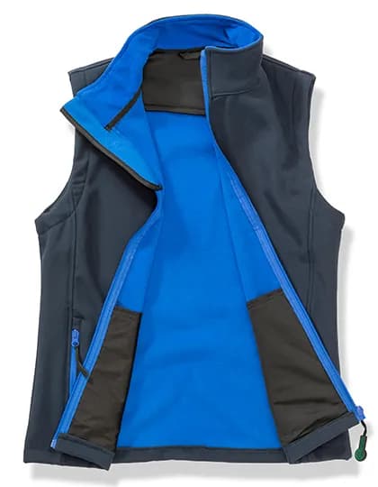 Women´s Printable Softshell Bodywarmer with Recycled Fleece Inner - Navy/Royal