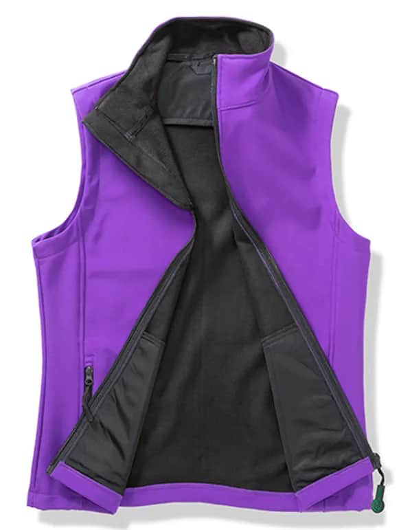 Women´s Printable Softshell Bodywarmer with Recycled Fleece Inner - Purple/Black