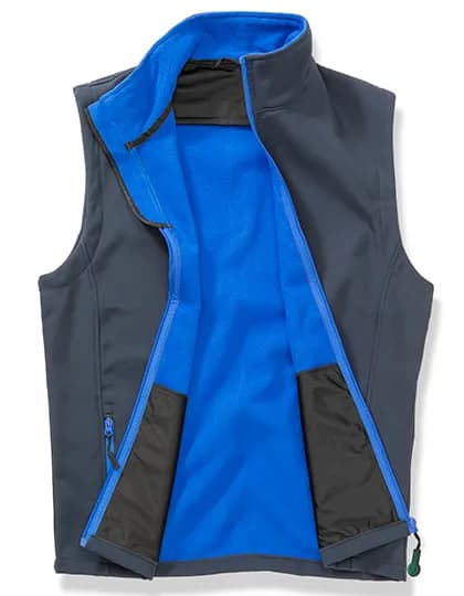 Mens Printable Softshell Bodywarmer with Recycled Fleece Inner - Navy/Royal