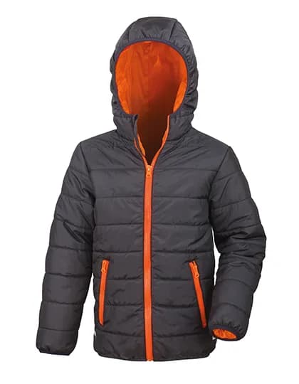 Junior Soft Padded Jacket - Black/Orange