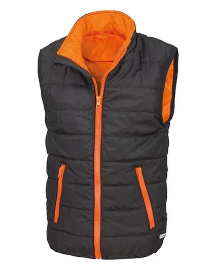 Youth Soft Padded Bodywarmer - Black/Orange