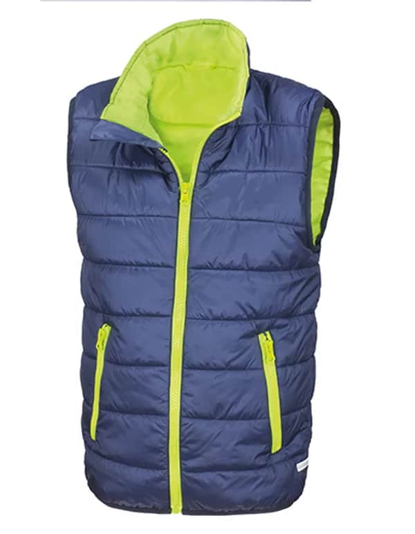 Youth Soft Padded Bodywarmer - Navy/Lime