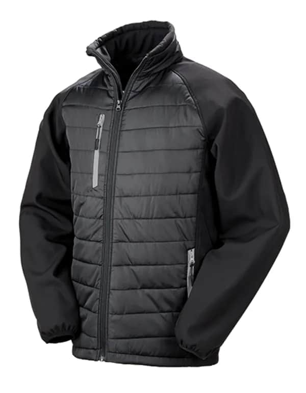 Recycled Compass Padded Softshell - Black/Grey