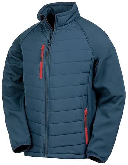 Recycled Compass Padded Softshell - Navy/Red