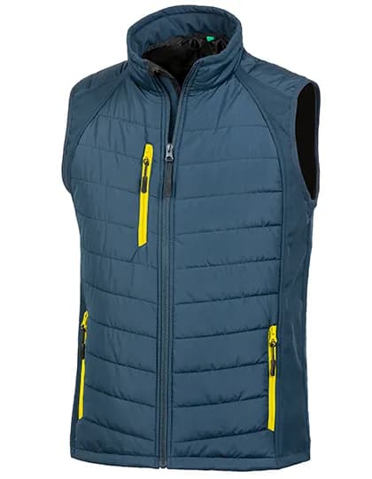 Recycled Compass Padded Softshell Gilet - Navy/Yellow