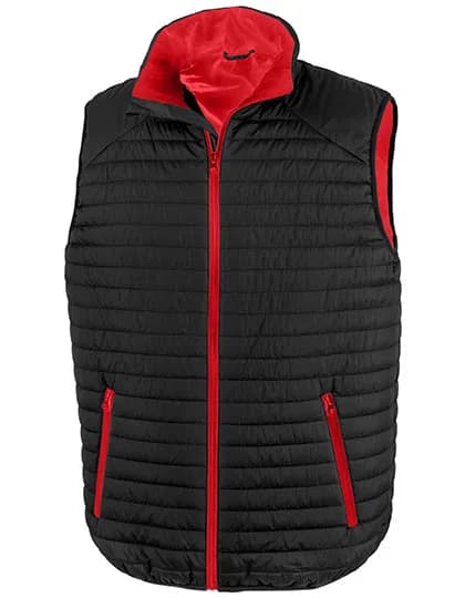 Recycled Thermoquilt Gilet - Black/Red