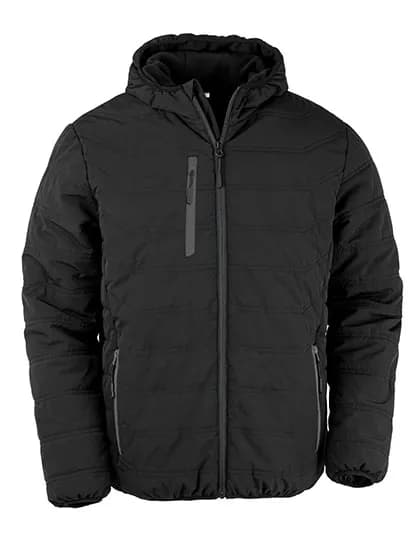 Recycled Black Compass Padded Winter Jacket - Black/Black