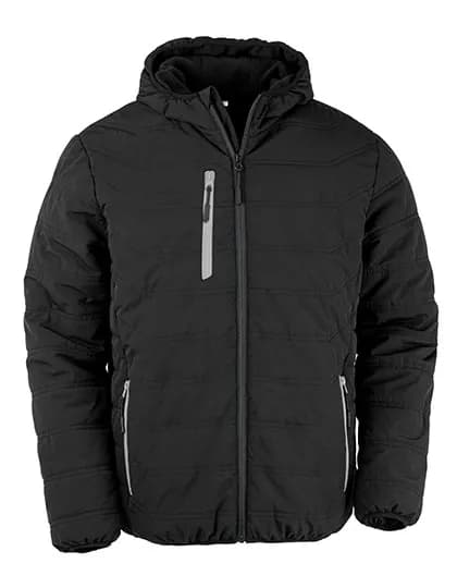 Recycled Black Compass Padded Winter Jacket - Black/Grey