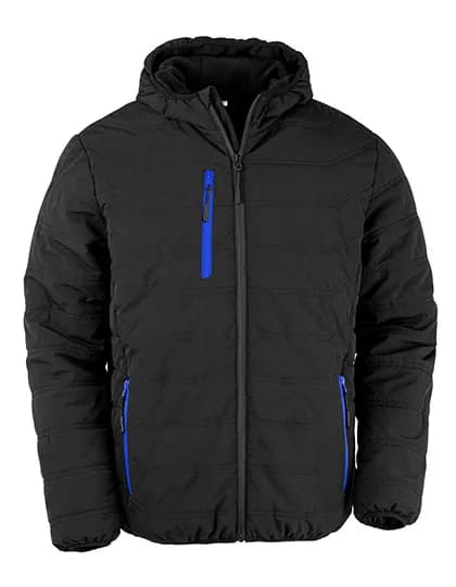 Recycled Black Compass Padded Winter Jacket - Black/Royal